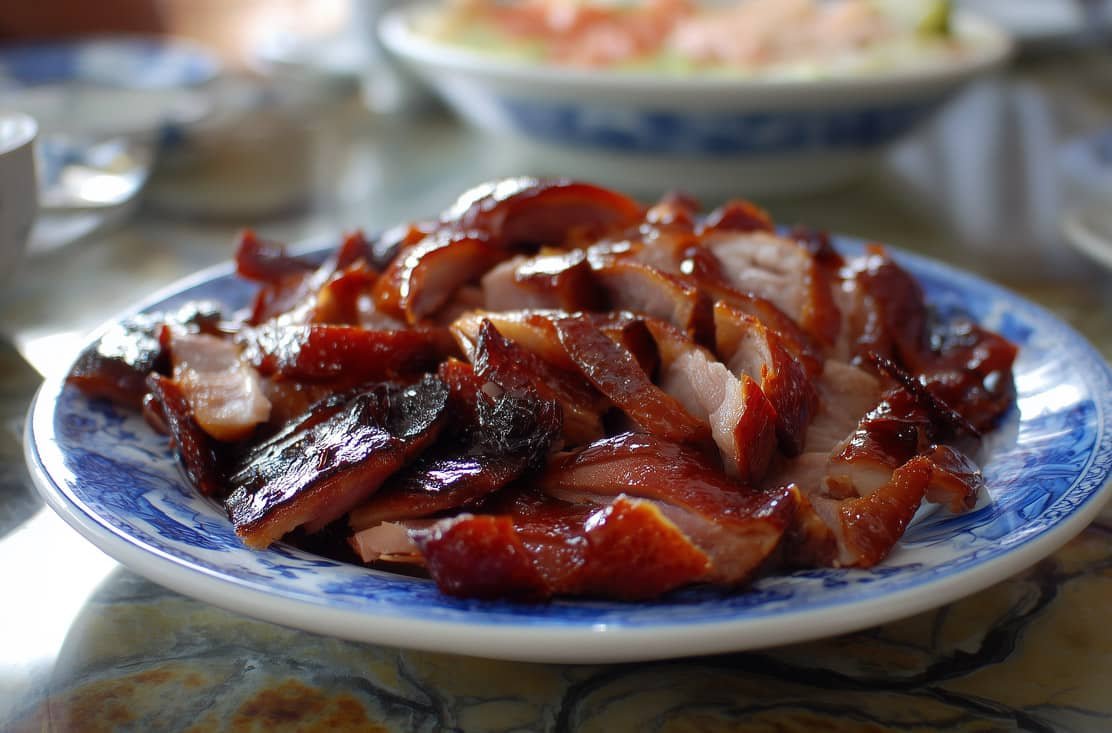Assiette de tranches de canard laqué